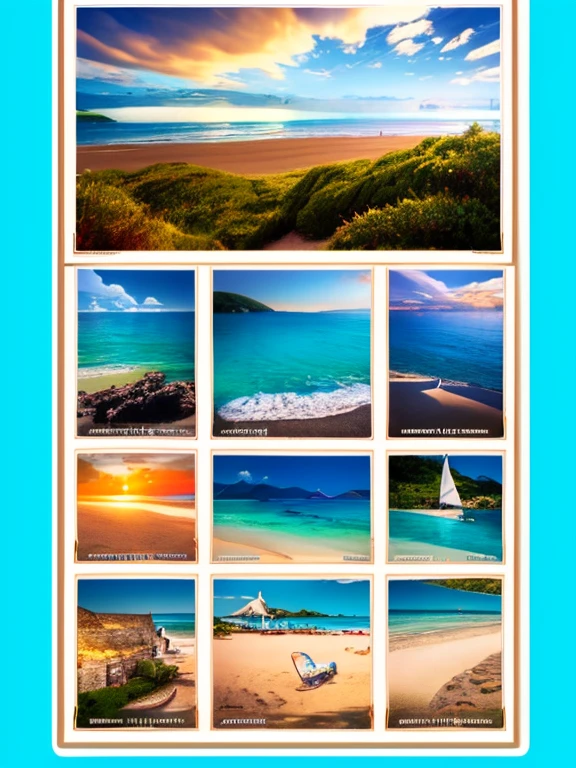 Une fille écrivant des cartes postales au bord de la mer,Vue sur l&#39;océan,Beaux yeux détaillés,plage de sable,souffle,couleurs vives,promenade en bord de mer,Horizon ensoleillé,Mouettes volantes,souvenirs de voyage,notes manuscrites,coquillages,Timbres-poste,messages personnalisés,courrier postal,collectionneurs de timbres,destinations mémorables,souvenirs d#39;aventure,découvertes dans chaque carte postale,Attractions touristiques,culture et traditions locales,vacances,Détente et loisirs,cadeaux d#39;amis lointains,couchers de soleil à couper le souffle,cafés et boutiques en bord de mer,cocotiers,boissons rafraîchissantes,joie et excitation,moments précieux dans le temps,revivre des souvenirs,Ambiance nostalgique,Beauté intemporelle,souvenirs précieux. (meilleur qualité,4K,8k,Haute résolution),ultra-détaillée,(Réaliste,photoréaliste,photo-réaliste:1.37),Couleurs estivales,éclairage naturel