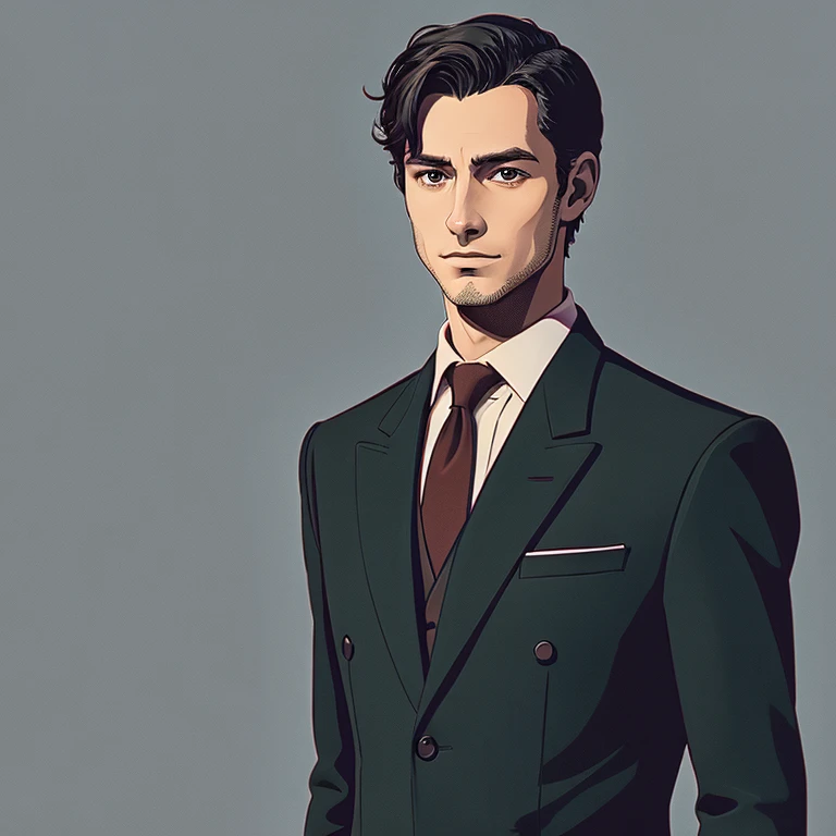 Illustration of a gentleman standing facing the front