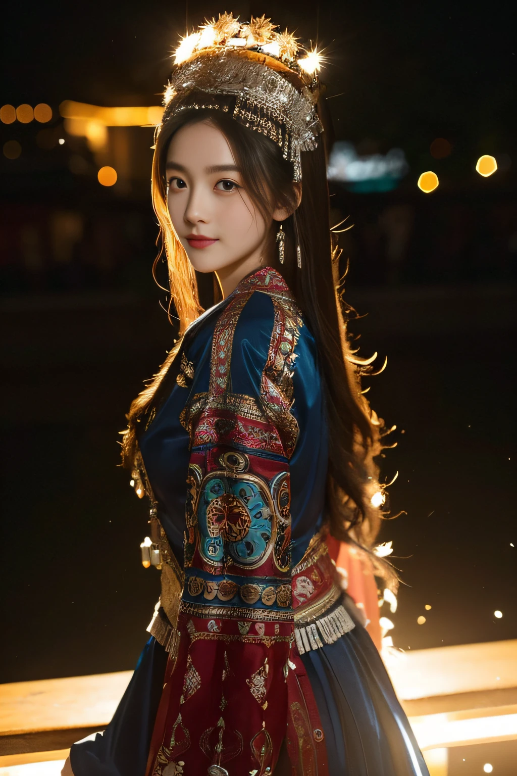 Best quality，超高分辨率，offical wallpaper，（accuracy：1.4），（1个Giant Breast Girl），（18yo Girl），Slim，详细的脸，beautidful eyes，（ssmile：0.6），looking at viewert，Full body lesbian，Beautiful body movements and exquisite headdress details，Very detailed CG - 8k wallpaper，There  light on the face，电影灯光，Hatull body lesbian，tmasterpiece，hyper realisitc，32K，Very detailed CG - 8k wallpaper，Best quality