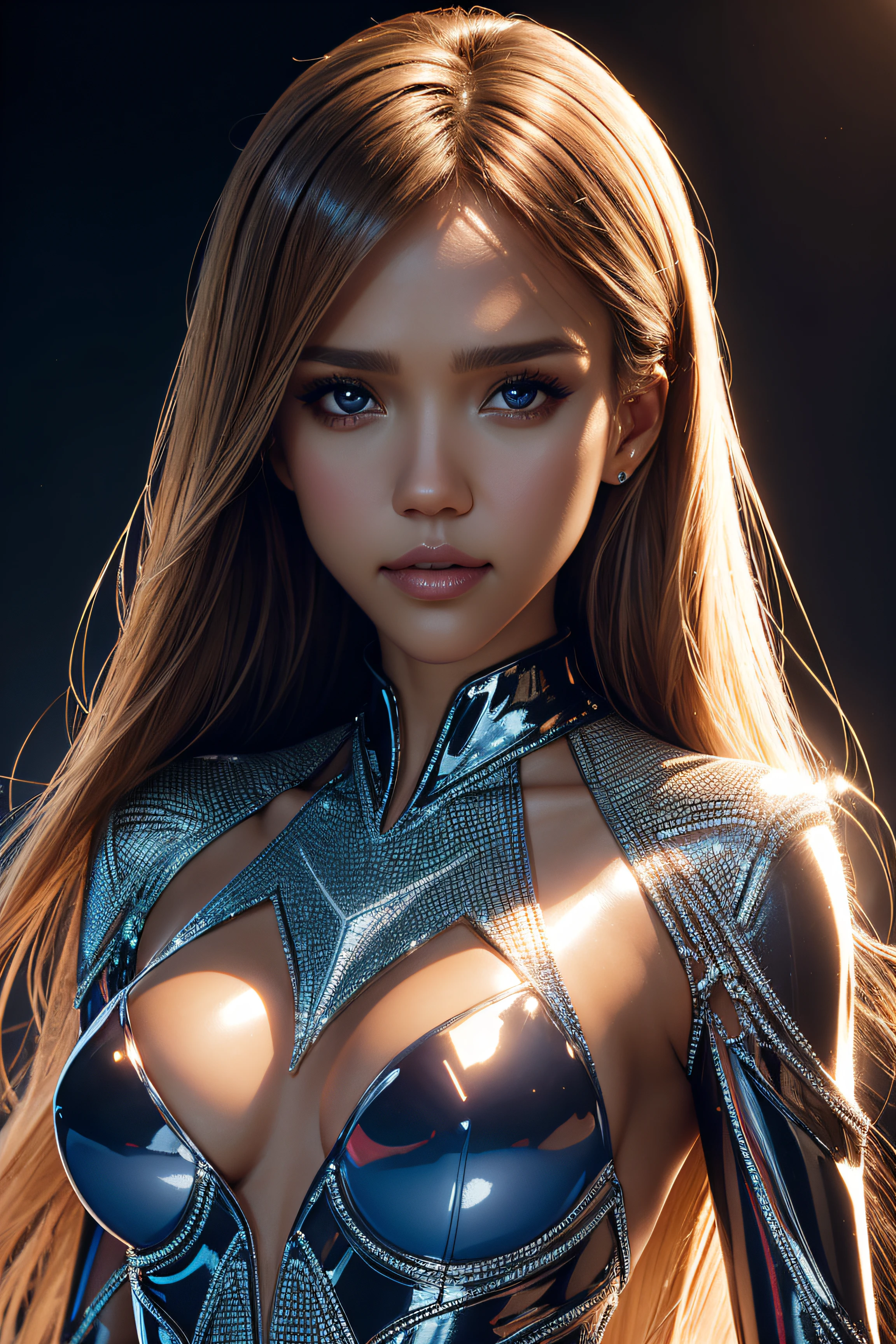 Jessica Alba, wearing crystalline latex sexy clothes transparent. professionally retouched, soft lighting, realistic, smooth face, perfect eyes, sharp focus on eyes, 8 k, high definition, insanely detailed, intricate, elegant. in a natural background.