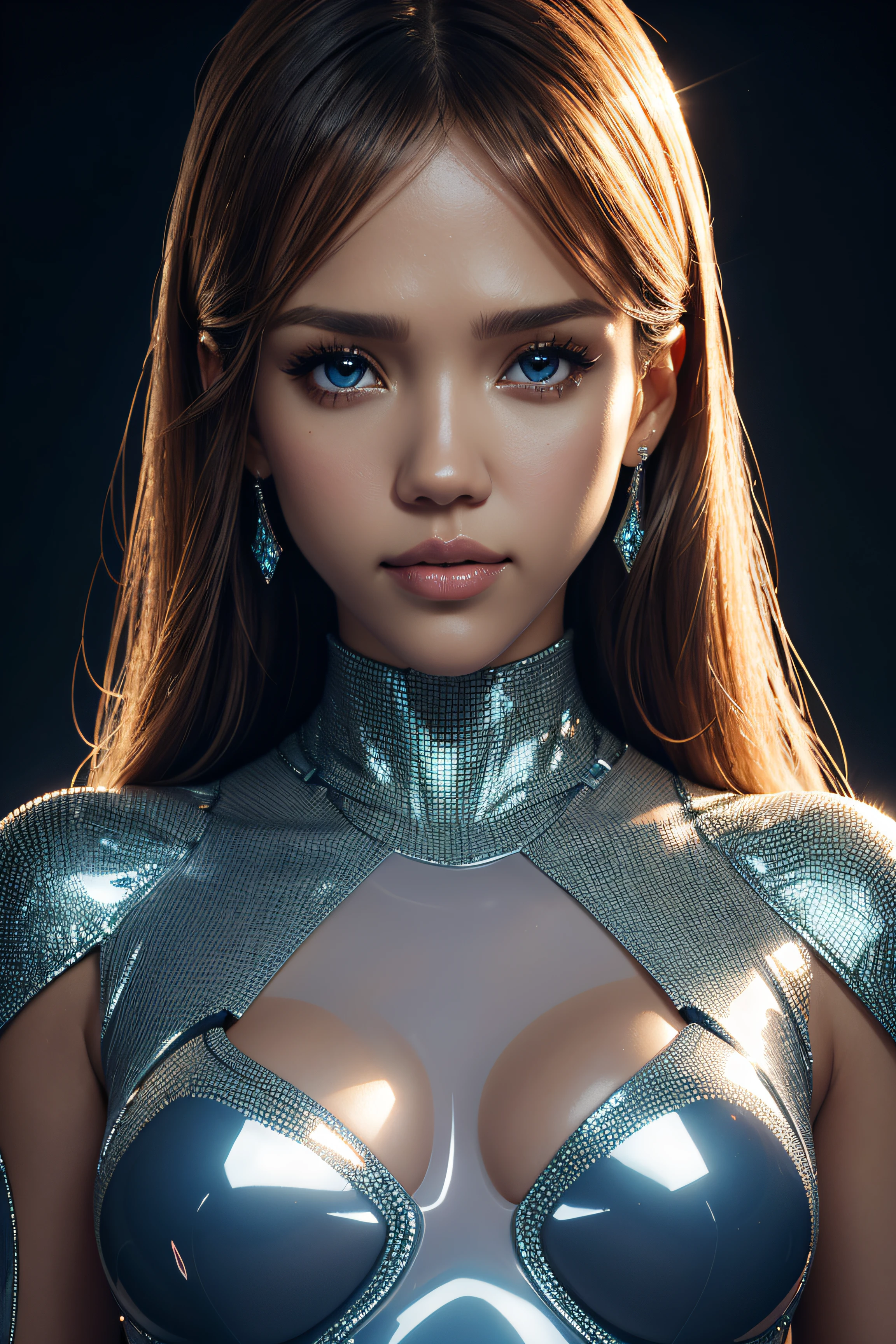 Jessica Alba, wearing crystalline latex sexy clothes transparent. professionally retouched, soft lighting, realistic, smooth face, perfect eyes, sharp focus on eyes, 8 k, high definition, insanely detailed, intricate, elegant. in a natural background.