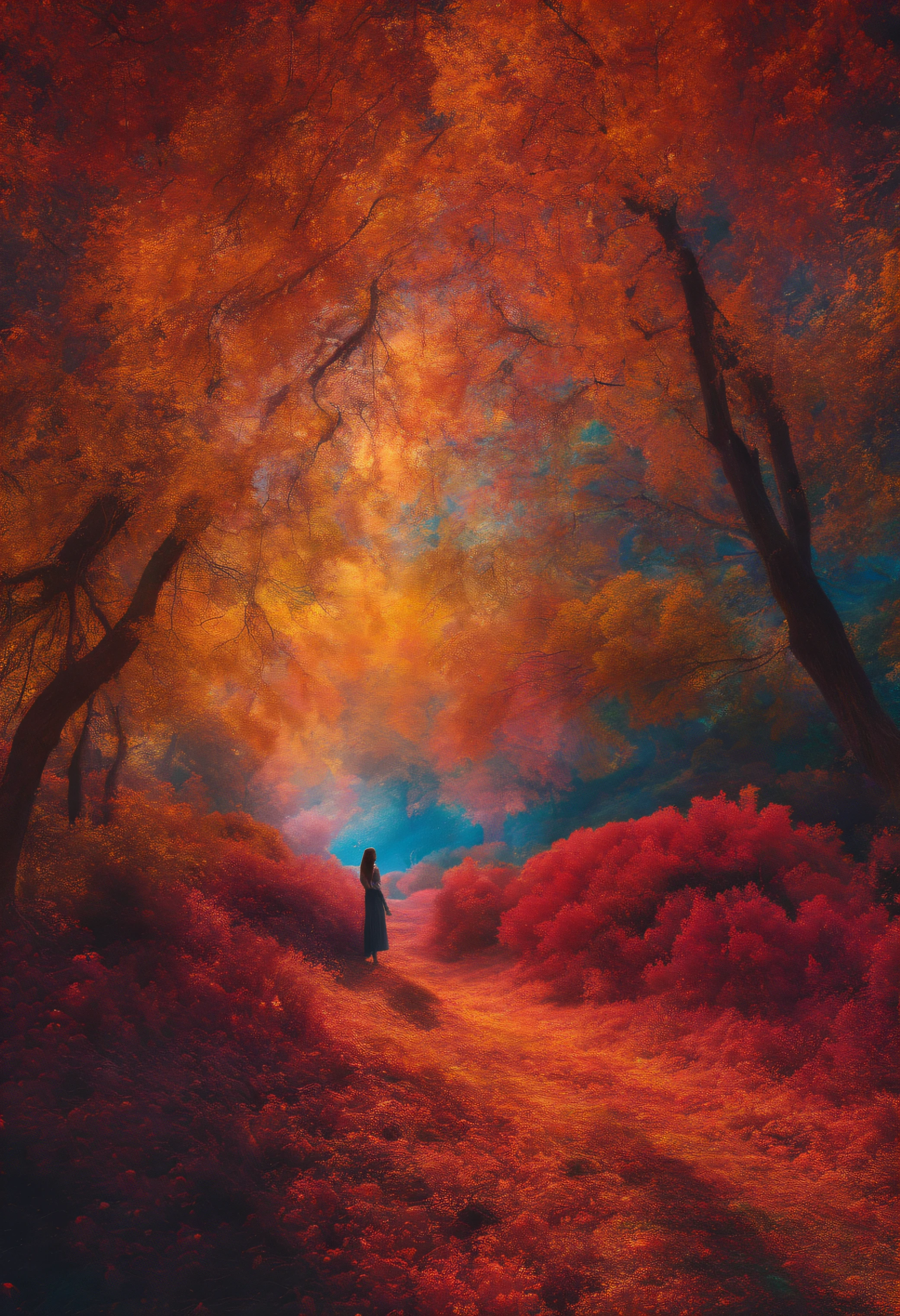 Absurd, High resolution, Ultra-detailed, (1 girl:1. 2), 美丽的面容、watching at viewers、both palms facing the viewer、Lots of magical waves flying out from the palm of your hand...、colorful magical expressions、circle、the chaos、Unrealistic、Dot Painting Technique, Dotted shadow, Intricate details, Small dots, Texture Effects, subtle gradients, Fascinating craftsmanship, infrared photography, Otherworldly tones, surreal landscape, Invisible light, ethereal glow, Vivid colors, Phantom effect