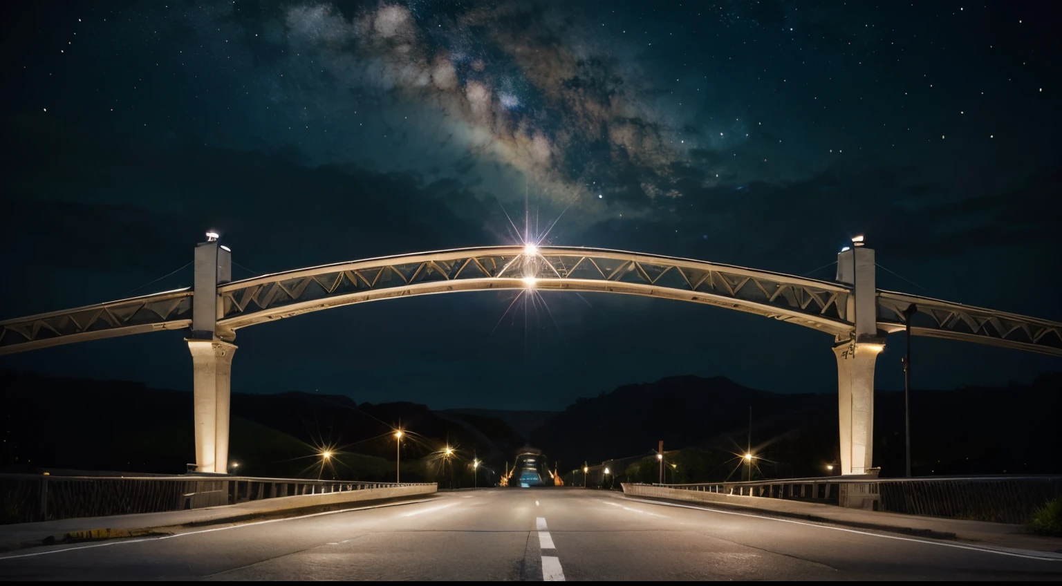 "Imagine a celestial landscape where heaven and earth merge, Represents the relationship between God and man. Radiate energy and light, Cast a dazzling light into the sky. These beams become bridges beyond the impossible, Connected to the twinkling stars. This image depicts the power of prayer as a bridge between our humanity and divine possibility, indicate, on the road of faith, It can#39;t be just a door that can be opened."