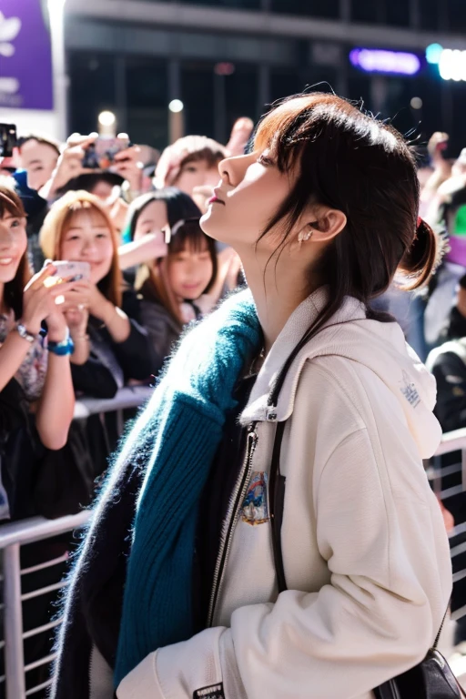 Japanese man supporting idols
