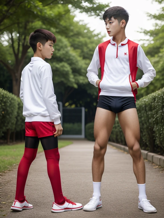 teenagers , very young , light-skin , wearing an dark red sexy underwear, tmasterpiece,k hd,the feet,Transparent sports vest,semi transparent,black long socks,The barefoot , red colour , handsome and cute , extreme cute boy , white skin , dark red underwear boxers shorts , extremely tall and cute boy ,oppa model , handsome model , full body , dark red boxers underwears short shorts , black socks , white light-skin , Chinese model , young boy , white skin , handsome and extremely cute , red boxers underwear shorts , long black socks , handsome model , at the park , jogging , model oppa , long legs , jogging , running , high knee black socks ,black long socks , stand up , extremely tall , extremely high , red underwears , red sports underwear , long black socks , clean and white legs , Chinese model , extremely long legs , looking at the camera , clean and white thigh , huge bulge , kid face , b , wearing red underwears boxers , light and white skin , red undies , two different height boy , height gap , out grown , towering boy and shorty boy , growth spurt , towering boy , very very very tall boy beside very very very short boy