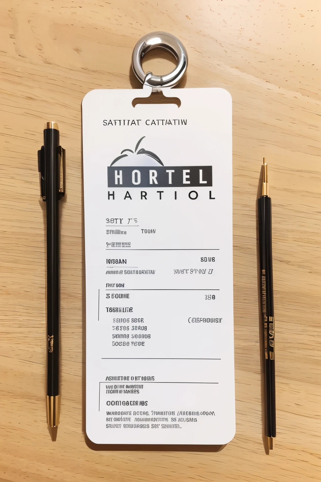 Create a hotel key card drawing，20cm*25cm，Hotel name：Cali Marriott Hotel。Design requirements：succinct、upscales、atmospurate，Including both front and back designs，Pay attention to reality and substance，Highlight special features at the same time。