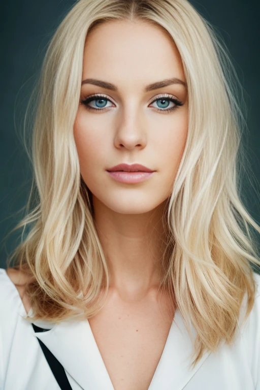 Blonde woman with long hair and blue eyes posing for a photo, Beautiful portrait lighting, soft portrait shot 8 k, blonde and attractive features, Cinematic Headshot Portrait, Medium Portrait Soft Light, Blonde Frau, 7 0 mm Hochformat, 60mm Hochformat, Atemberaubende NahaufnahmeHeadshot, beautiful blonde woman, glattes blondes Haar, Medium Portrait Top Light, Nahaufnahme einer blonden Frau. lachend