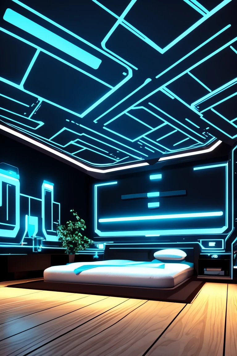 Tron style decorated room