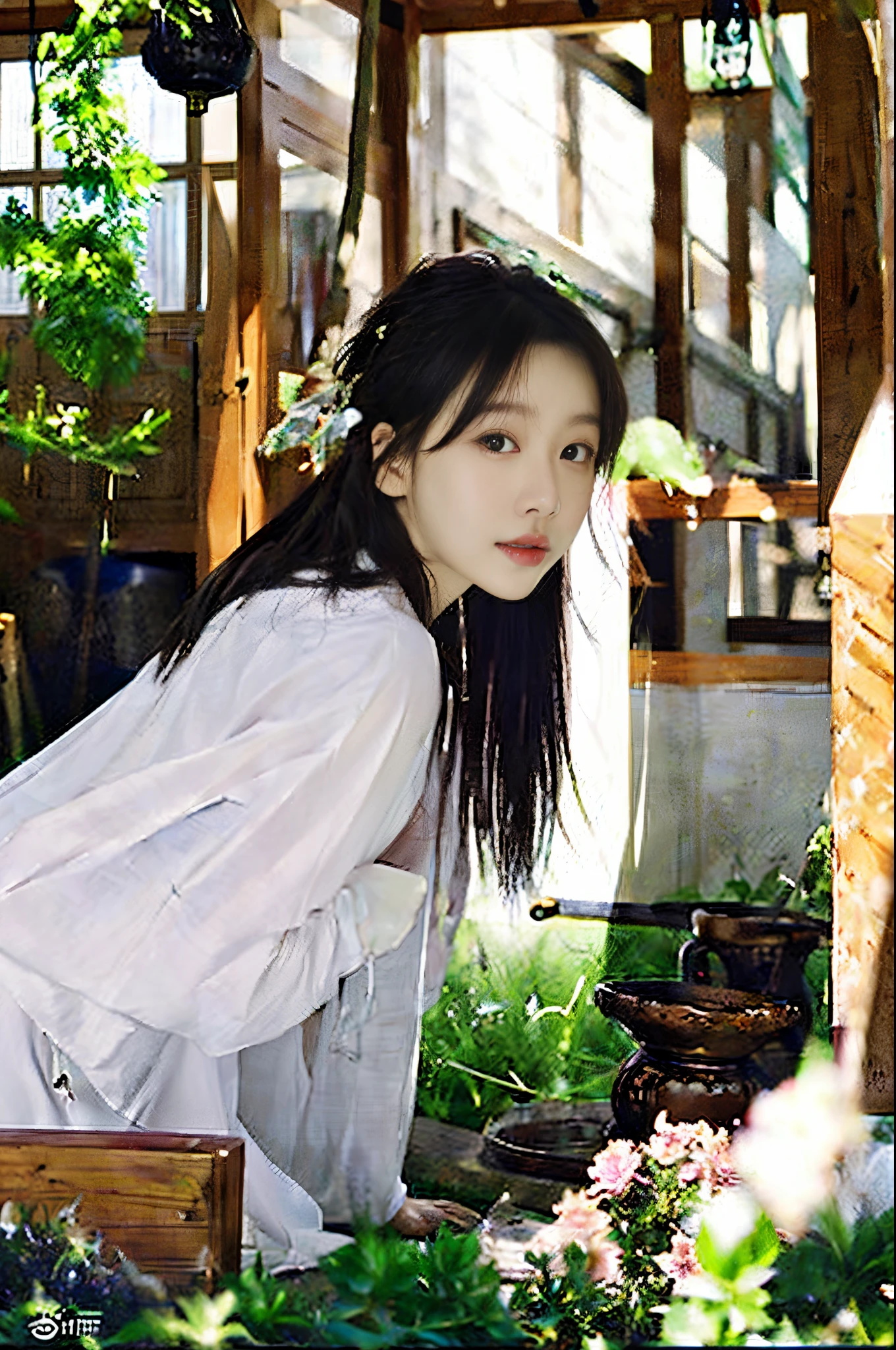 A world-class professional photographer uses SONY α7 III, Photographed with FE 16-35mm F4 ZA OSS, Best quality, masterpiece, ultra high res, (photorealistic:1.4), raw photo, 1Japanese so cute girl, inside cafe, long hair, (8K、Raw photography、top-quality、masterpiece:1.2)、(realisitic、Photorealsitic:1.37)、ultra-detailliert、