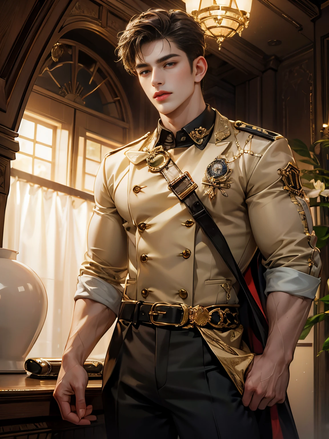 young  male，20yr old， Handsome and charming，Handsome and chic，pay