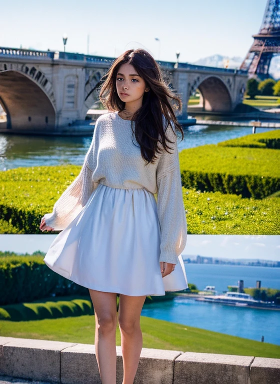 Couple of beautiful photos of the girl with beautiful background e.g.b. Eiffel oder Berge.