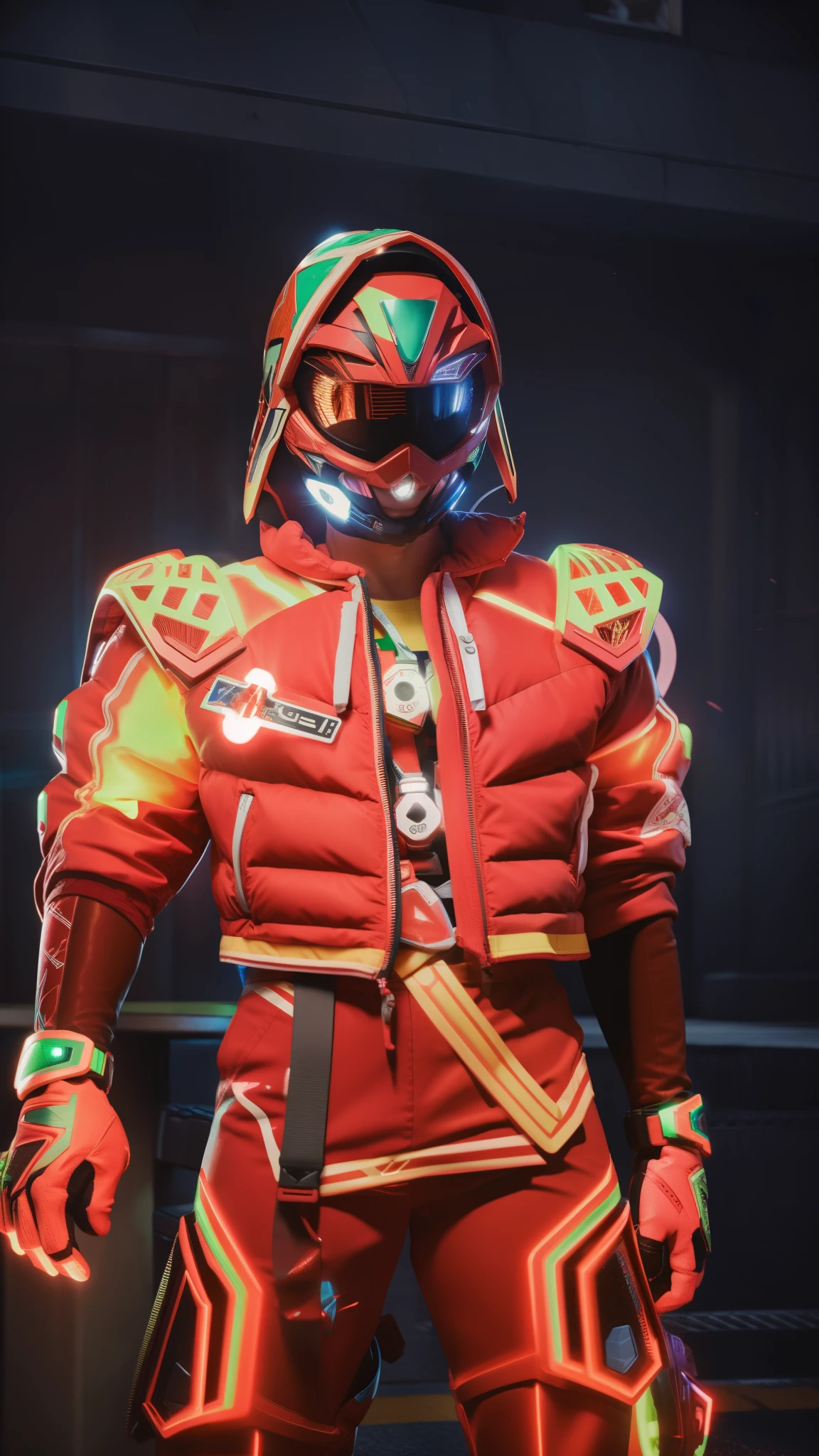 Anime, power ranger SPD, 8k Quality, Glow,