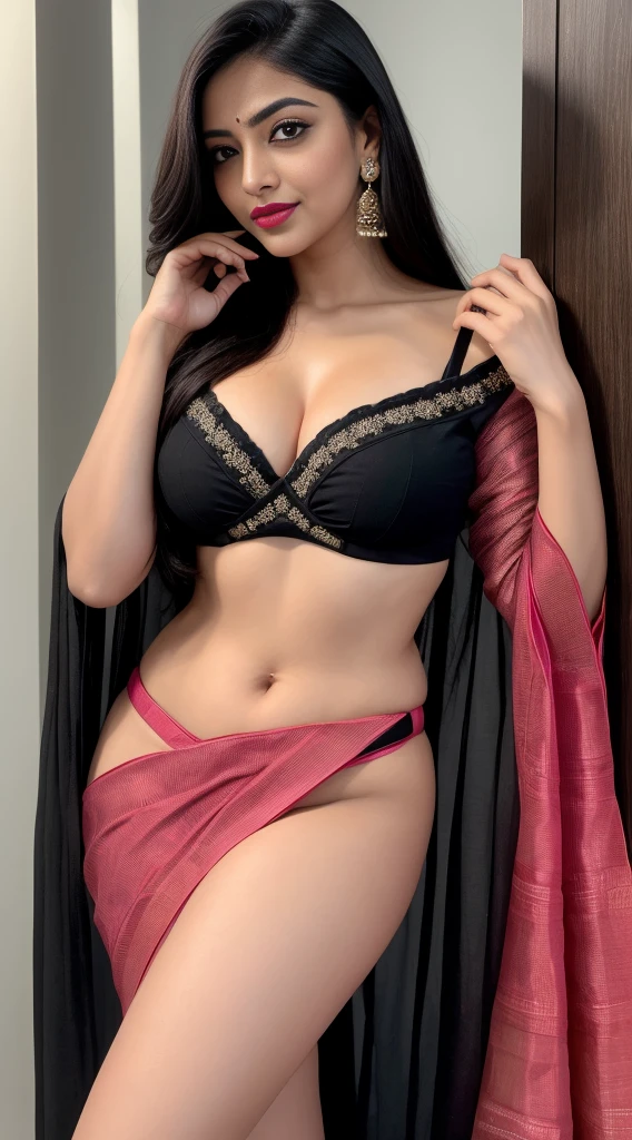 Indian actress 24 years old beautiful different face cute sexy cute girl, beautiful different colorful branded Bengali Baluchari Sarees, big c-cup breasts, different hairstyle, bright eyes, thin eyebrows, fair skin, blushing cheeks, head to thigh view, smiling face, Straight standing on poor village different background, ultra realistic, head to thigh view, black hair, Provocative eye Contact, Kajal eyes, glossy lipstick, night mode