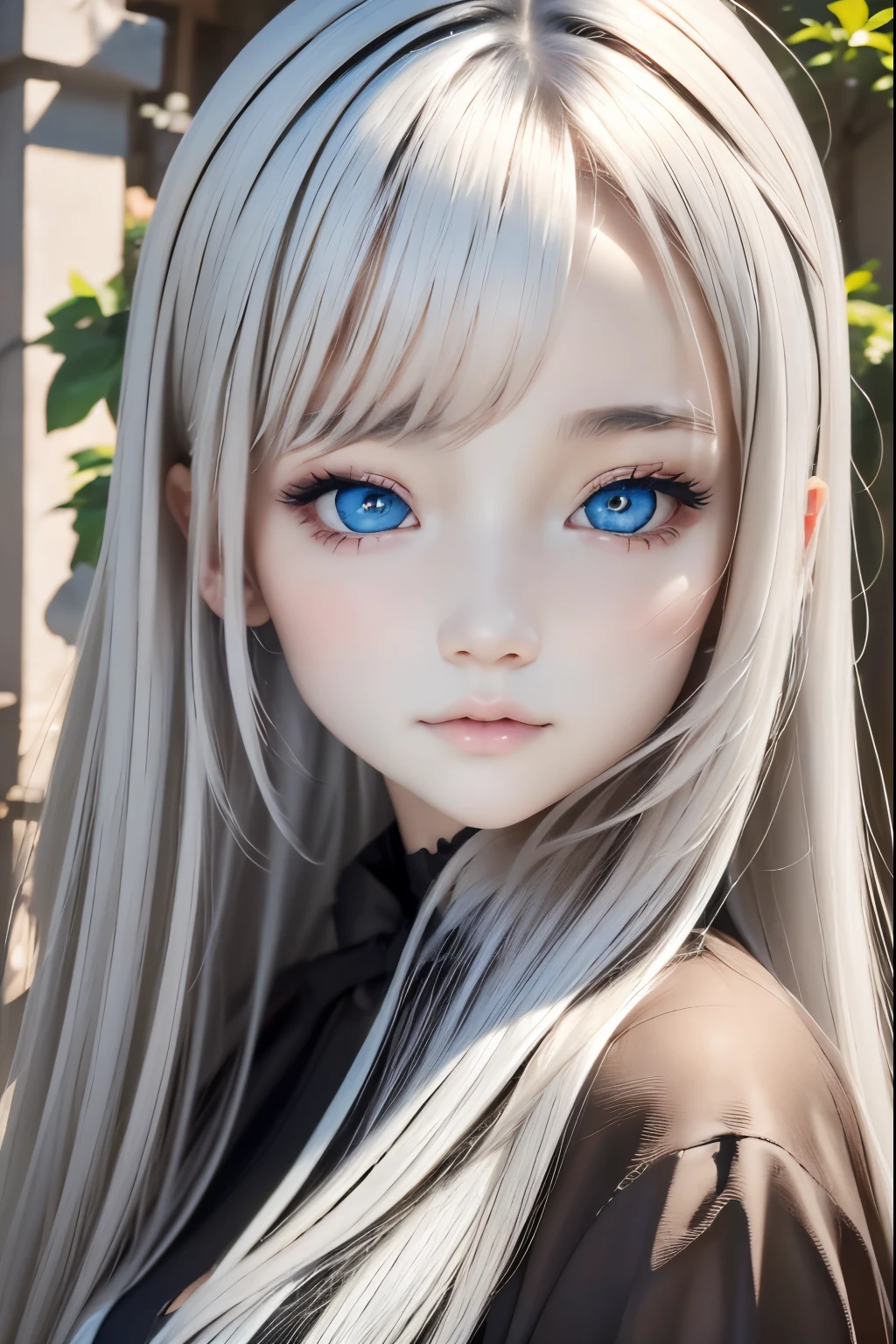 ((high-level image quality、masterpiece:1.4))、女の子1人、The upper part of the body、body clothes、white hair、rainbow-colored hair、gradation hair、kawaii faces、美丽的面容、beautidful eyes、a beauty girl、Kawaii Girl、Perfect face shape、Crazy、Realistic proportions、Dynamic Poses、high détails、Convoluted、intricate-detail、Realistic eyes、Realistic eye assignment example、32K、Realistic lighting、Extreme details、Realistic pupils、realistic proportion eyes、Pupils of realistic proportions、Realistic Shadows、Evafee