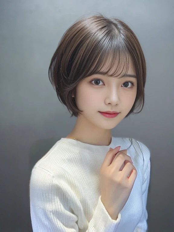 White knitted sweater、long-sleeve