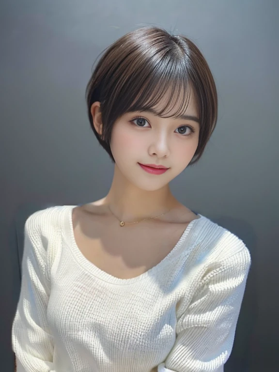 White knitted sweater、long-sleeve