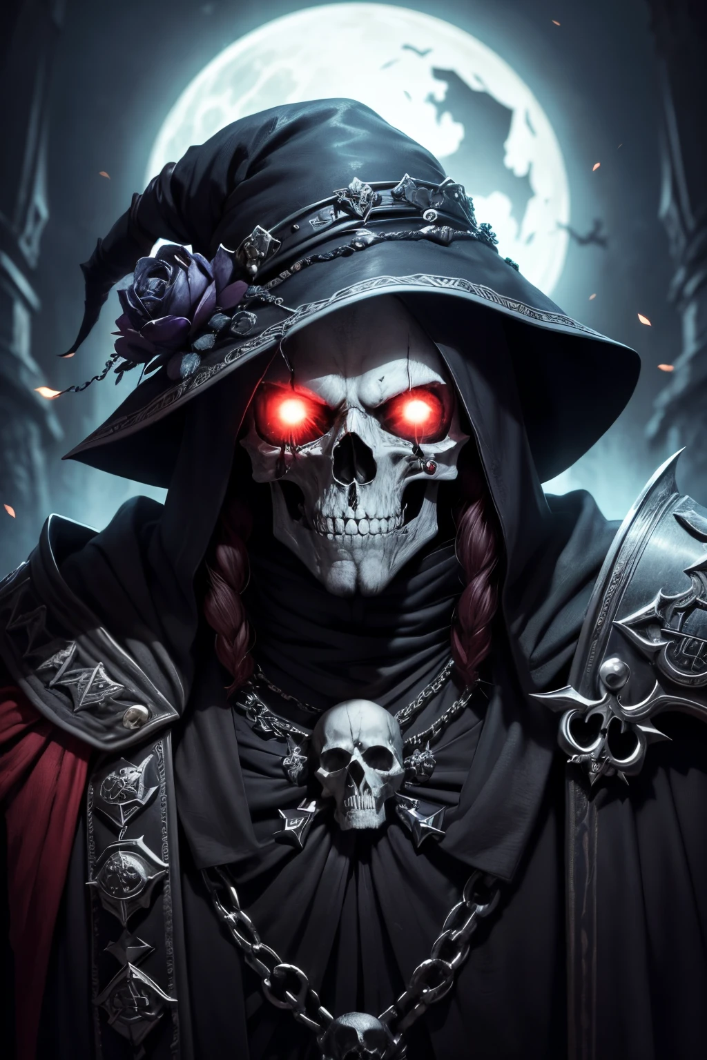 sem capuz,dark necromancer, detalhado, alto detalhes, vestes velha, cajado de poder, masmorra, escuridao, sangue, skull, ritual, nevoeiro, sangramento