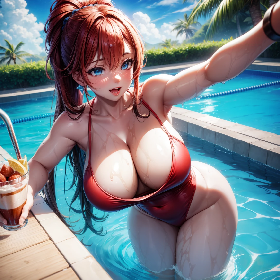 (8K ,hyper-detailing,Super realistic photoest masterpiece,natural,Perfect artwork,Perfect female body),Two cute plump girls),Crystal clear swimming pool,swim ring,Water slides,Cute water doll,Virtual Showcase,red ikintylish hairstyle,Cute red swimsuit girl girl,Cool,Larger lines,slovenly,stretch the meat,nipple bump,The kinky exposed ,titmouse,Full body photo