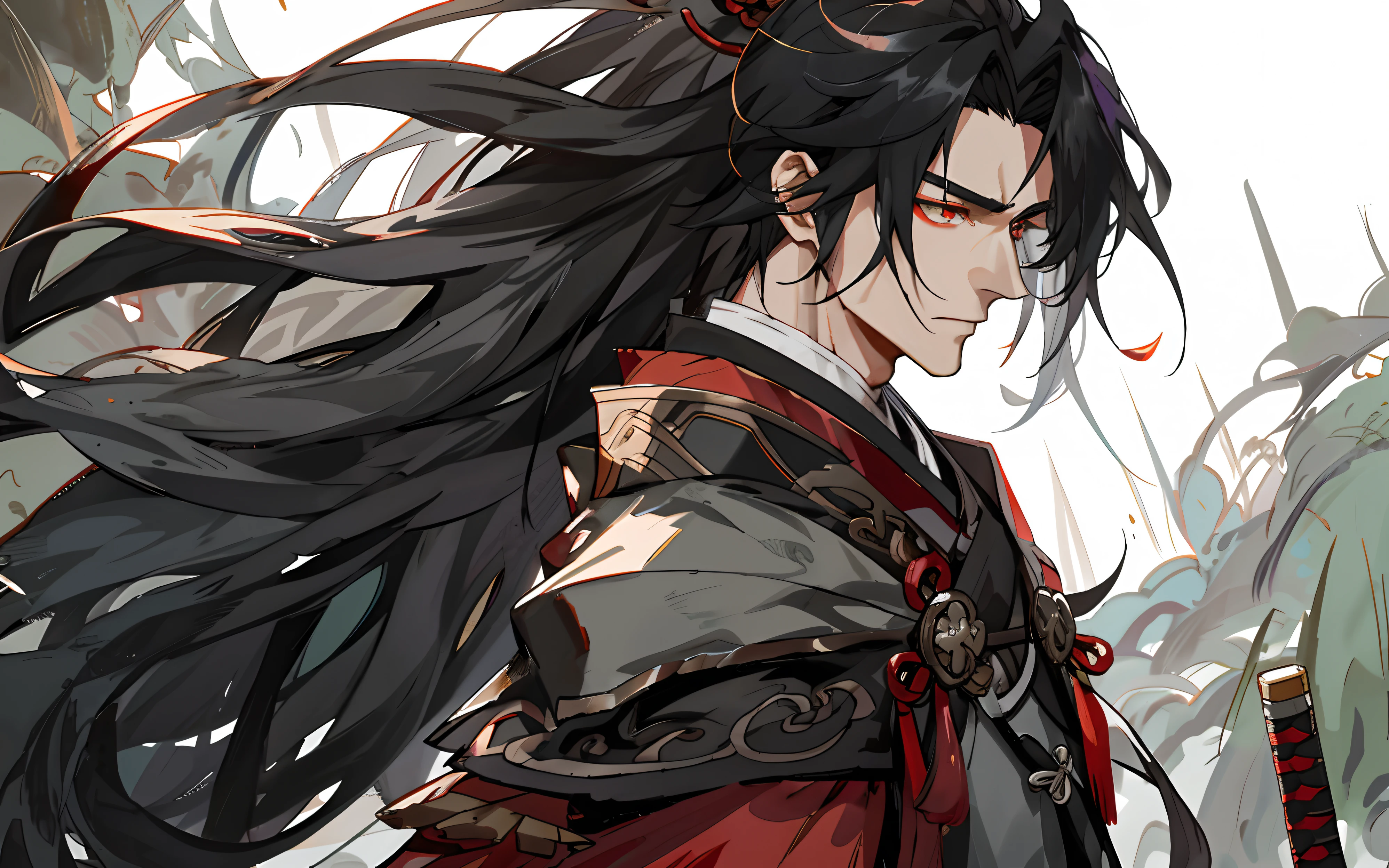 Anime Big breasts, Long black hair,Man with a sword in his hand, 《the original god》Zhongli in Zhongli, 《the original god》Keqing in, handsome guy in demon killer art, from the night of the ark, heise jinyao, G Liulian art style, bian lian, Anime tribal rapunzel boy, author:Hero, taisho roma, wuxia