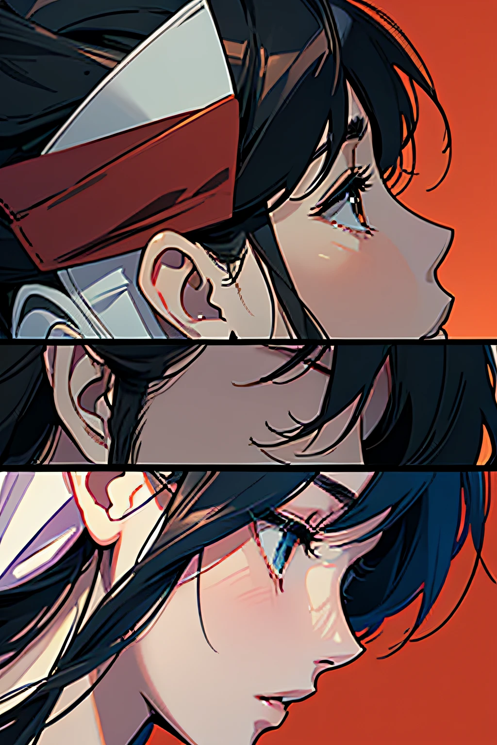 Comic Storyboard:1.8, comic strip, Comic Layout, My favorite manga storyboard, story of a loving couple, anime emoji theme pack, Hyper Hi-Vision, Japanese anime manga style, red background dark sky, 24K UHD.