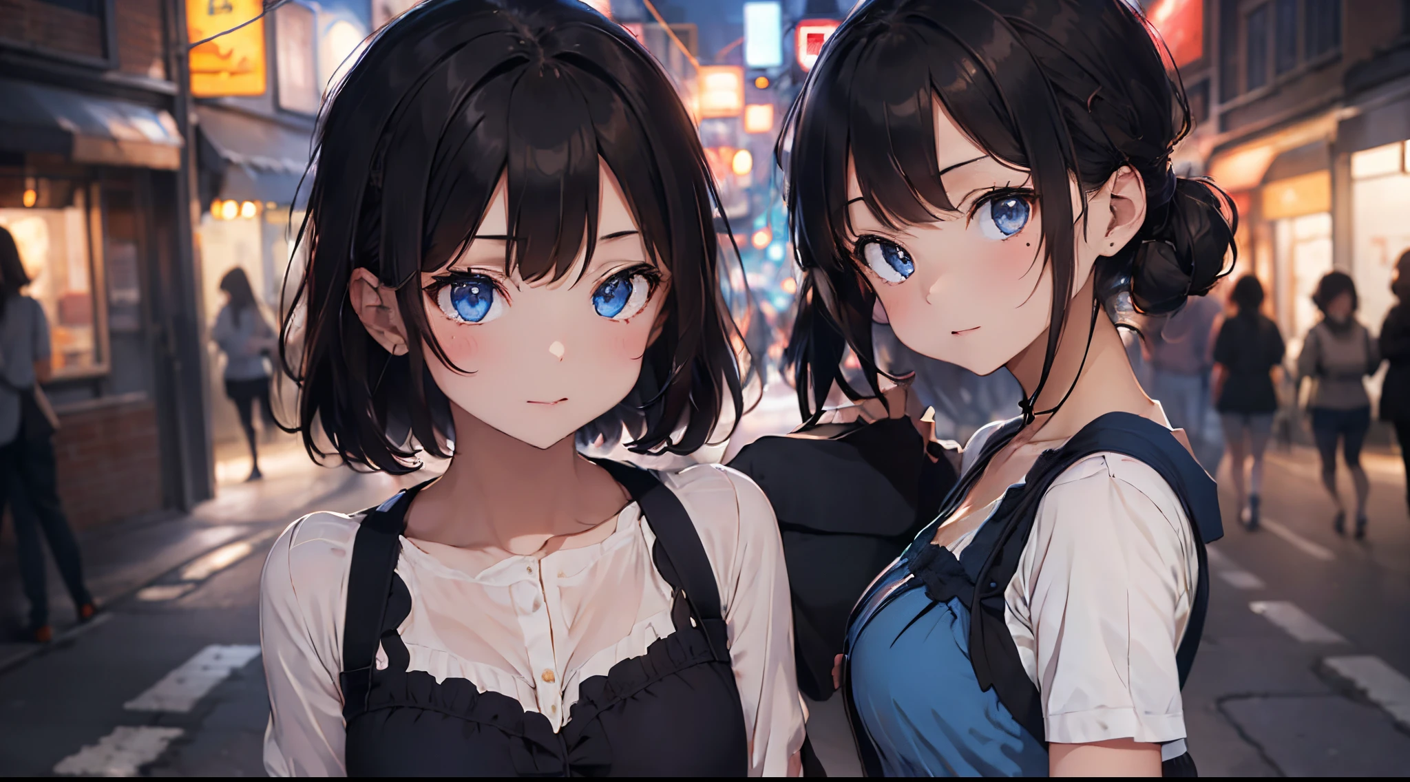 1girl,short brownish black hair,blue eyes, wearing Kawaii Dresses,night neon city,
absurdres,high res,ultrasharp,8k,masterpiece,looking at viewer,bust shot.