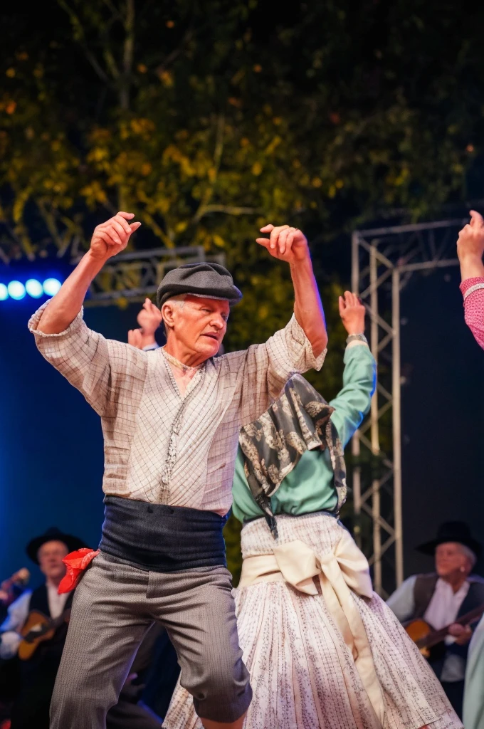 They're dancing on stage with a crowd watching, dancing people, folclore, people dancing in background, Polovstian dances and chorus, folclore, dancing people, Mais detalhes, Dancers, Directed by: Zygmunt Waliszewski