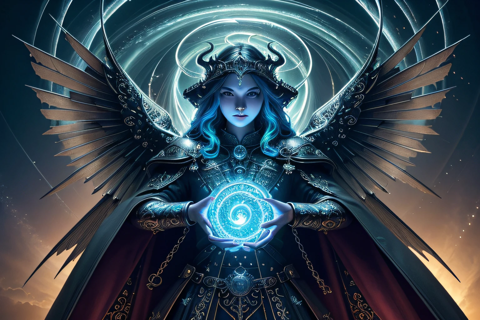 (((Picture postcard with subject matter:1.5))), (((Lots of postcard image scenes around swirling vortices:1.5))).(((Mythical dark fantasy castle with majestic and powerful sorcerer with intricate color details:1.3))), Decorated with intricate and detailed robes and globes, The divine magic emanating from his hands creates a wonderful contrast., Stunning very fine details that are fantastic and enchanting, amazing very fine details、Cybernetic wings and intricate fairy-like details, A great contrast with the dark and eerie atmosphere of the castle, High-quality brushstrokes give photorealism. seen from a dramatic angle, (((4K pixel ultra-detailed and ultra-realistic masterpiece:1.3))), Highly intricate and fine detail quality, Fantastic and mysterious atmosphere, Light and shadow interaction, Photo-like images with great detail, Amazingly fine detail、vivd colour, Features that create captivating, otherworldly beauty, grand and majestic々and, Expertly crafted shadow and highlight details,