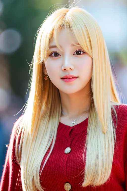Cute Korean idol style blonde beauty