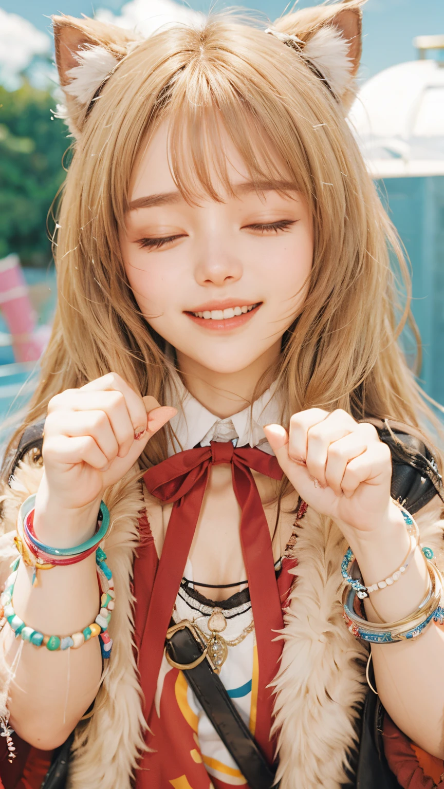Lora realistis Laugh while closing your eyes