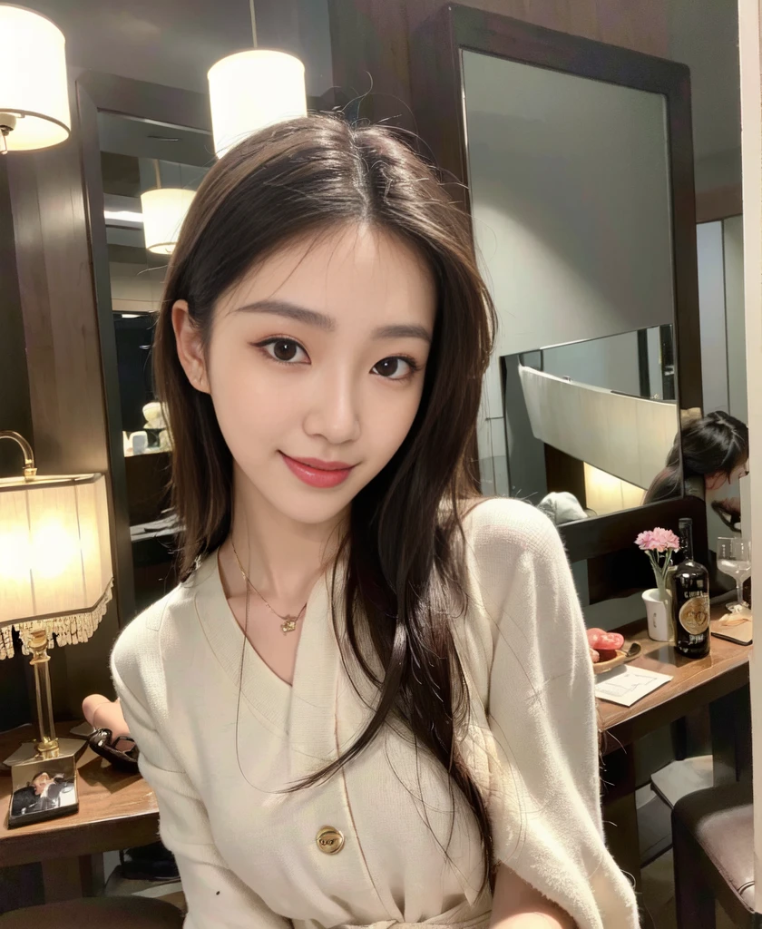 (best quality,highres),(realistic),(portrait),(beautiful detailed eyes,beautiful detailed lips,extremely detailed face),(Korean idol face girl),(stylish fashionable clothes),(slender),(standing pose),(full body shot),(facing the camera),(smiling),(gentle expression),(perfect hair detail),(perfect lighting detail),(perfect skin detail),