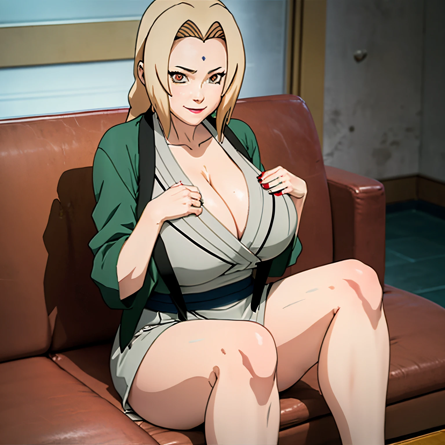 anime screencap, very huge , white pantimated, whole body, breast squeweat, girl,woman,female, mature,30 years othentic and detailed face, smile, heart-shaped_pupils, bare_shoulders, huge_breasts, thighs, sailorblack_skirt, high_heels, skindentation, cleavage_cutout, bare_legs, whhes, indoors, very fine 8KCG wallpapers,