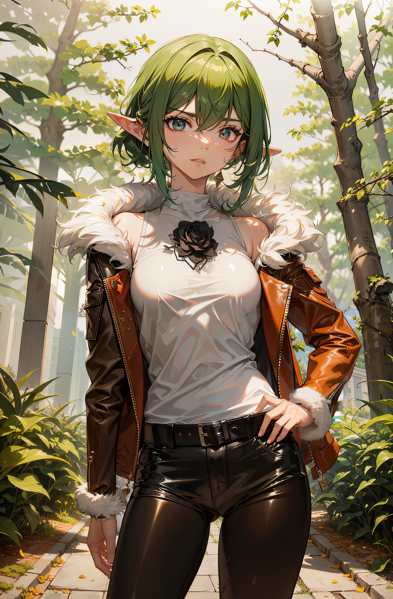 brown leather jacket