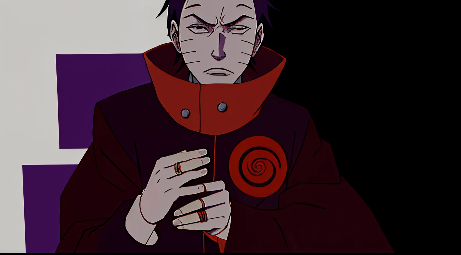 anime character with a ring in his hand, pain from naruto, joker looks like naruto, from naruto, joker as naruto, inspired by Kamisaka Sekka, hinata hyuga from naruto, in the anime series ergo proxy, inspired by Munakata Shikō, itatchi uchiha, wielding kunai, hinata hyuga