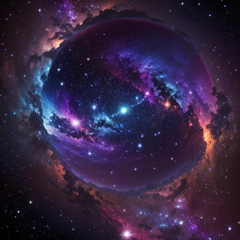 Image of the universe, Focus on the nebula in dark blue and purple shades, Variations of space dust cloud available