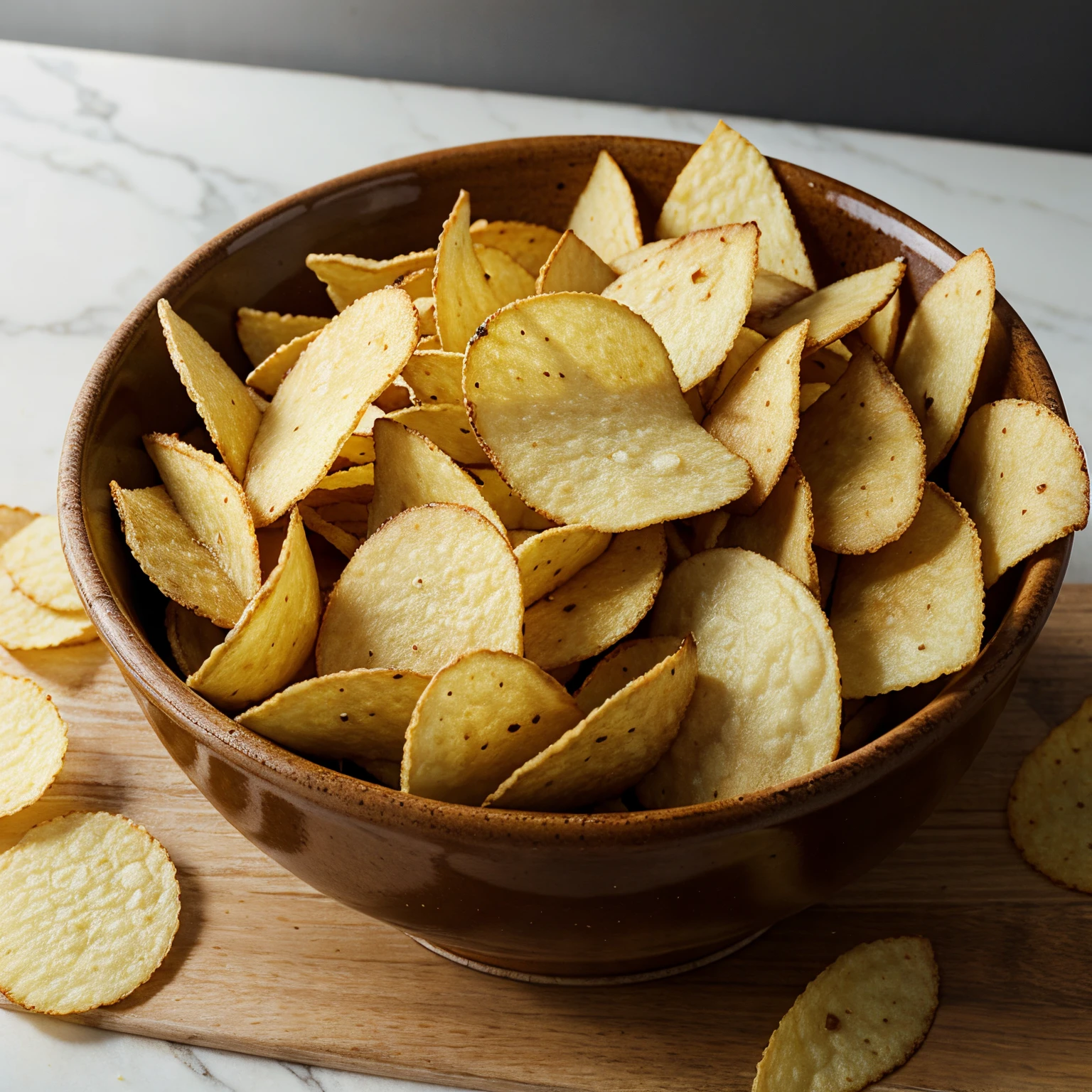 Potato chips served in a bowl