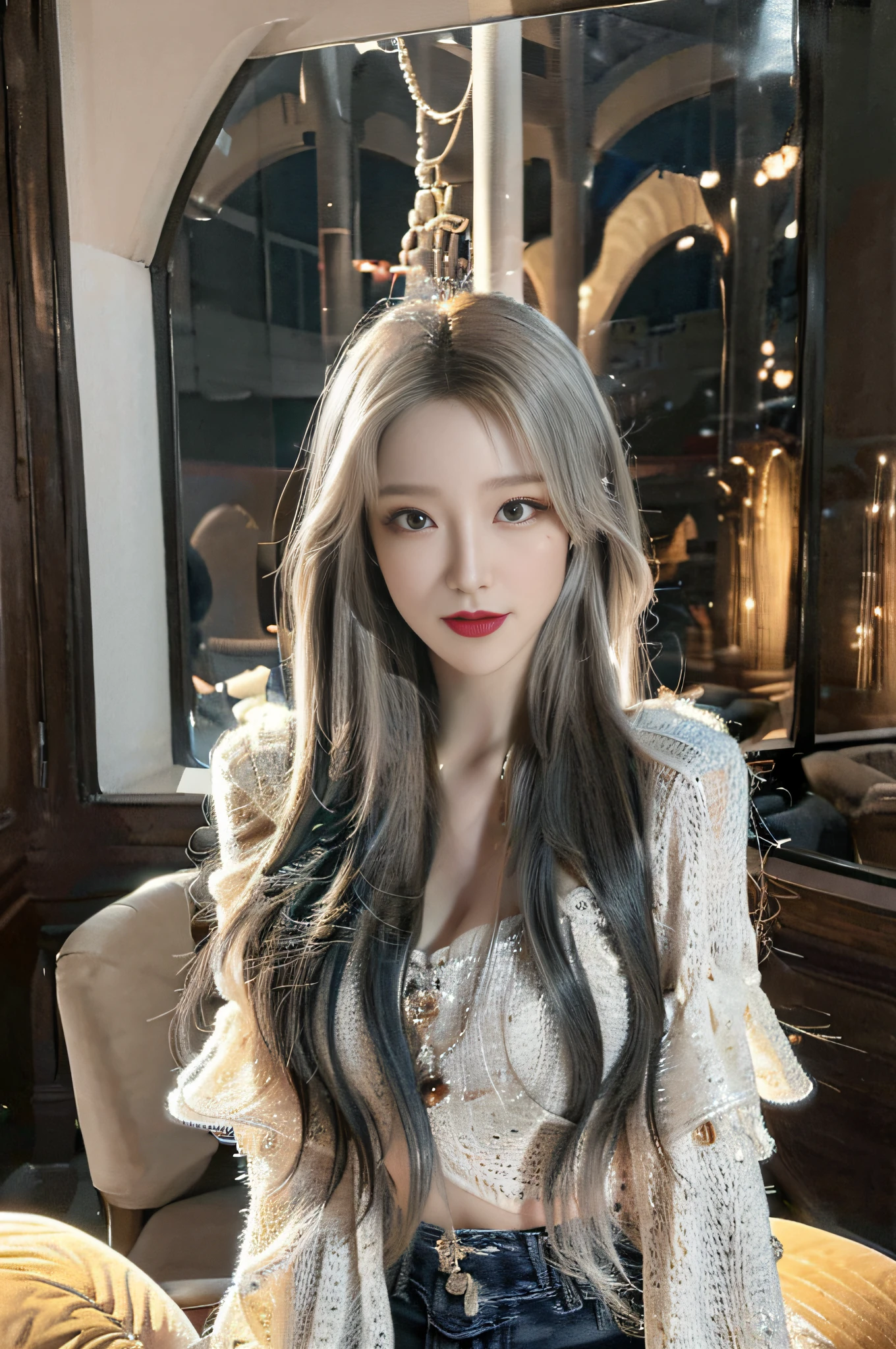 (Best quality at best,A high resolution),(actual),(sportrait),(美丽细致的眼睛,beautiful detailed lips,Extremely detailed face),(Korean idol face girl),(Stylish and stylish clothes),(Elongated),(stand posture),(Full body photo),(facing at the camera),(Smiling),(gentle expressions),(Perfect hair details),(Perfect lighting details),(Perfect skin details),