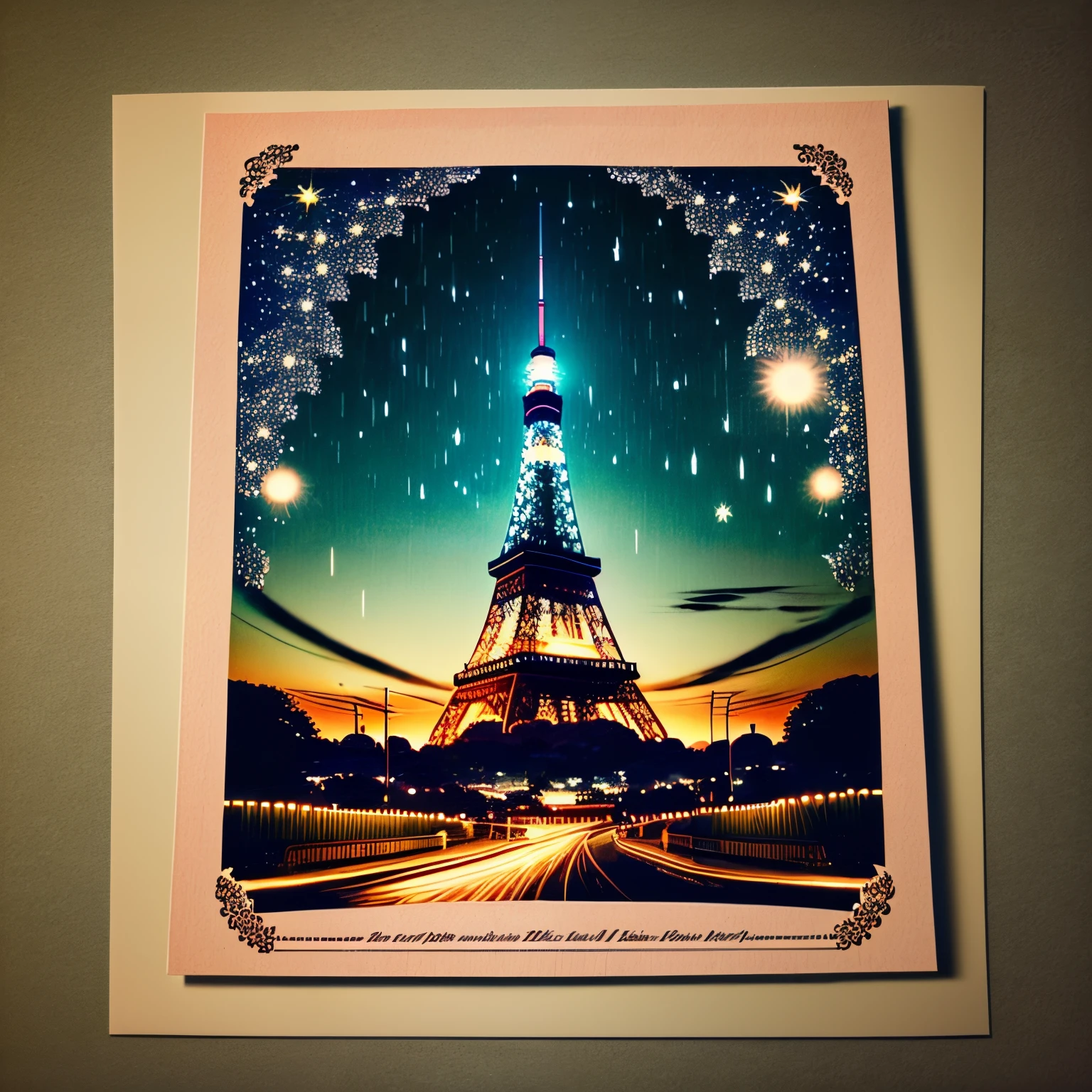 Postcard with photo of Tokyo Tower in daylight