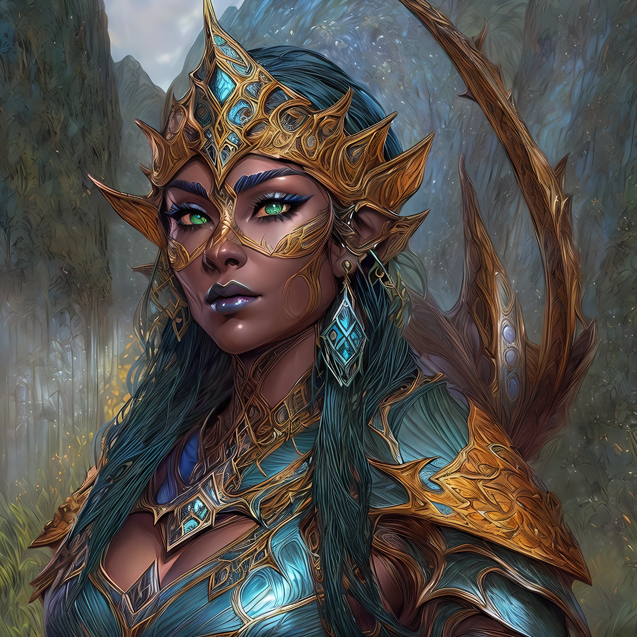 A close up of a woman with intricate facial tattoos and flowing hair, technoviking female with no shirt, with rune tattoos on her face, djinn human hybrid, norse goddess, picture of an adult female warrior, asgardian, muscular character, as a character in Tekken, inspired by Li Gonglin, inspired by Li Kan, avatar image, viking goddess
