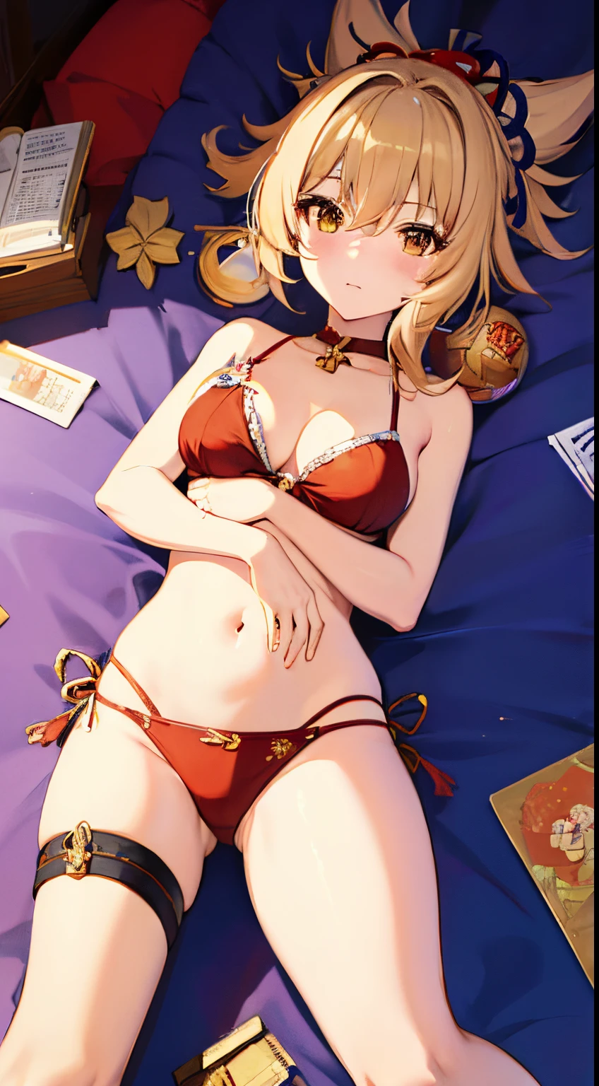yoimiya from genshin impact ,bikini ,cute, girl, catgirl, lust