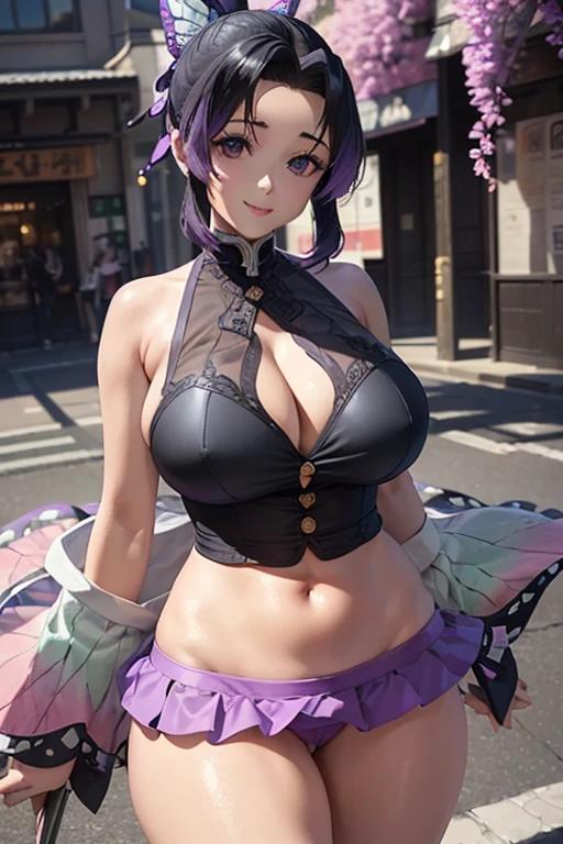1 Ultimate Beautiful Mature Woman, hyperdetailed face, A detailed eye, Double eyelids, Slightly thicker detail lip, short-haired black-haired, (Light purple fancy blouse:1.2), (Red tight mini skirt:1.3), Light pink panties, ((Huge breasts)), lightsmile, (close up), thighs thighs thighs thighs, depth of fields, Perfect litthing, (Photorealsitic:1.4), (ultra-detailliert), (top-quality), (Best Shadows), (masterpiece), Ultra High Resolution, Background with: (Tokyo Ginza Street)