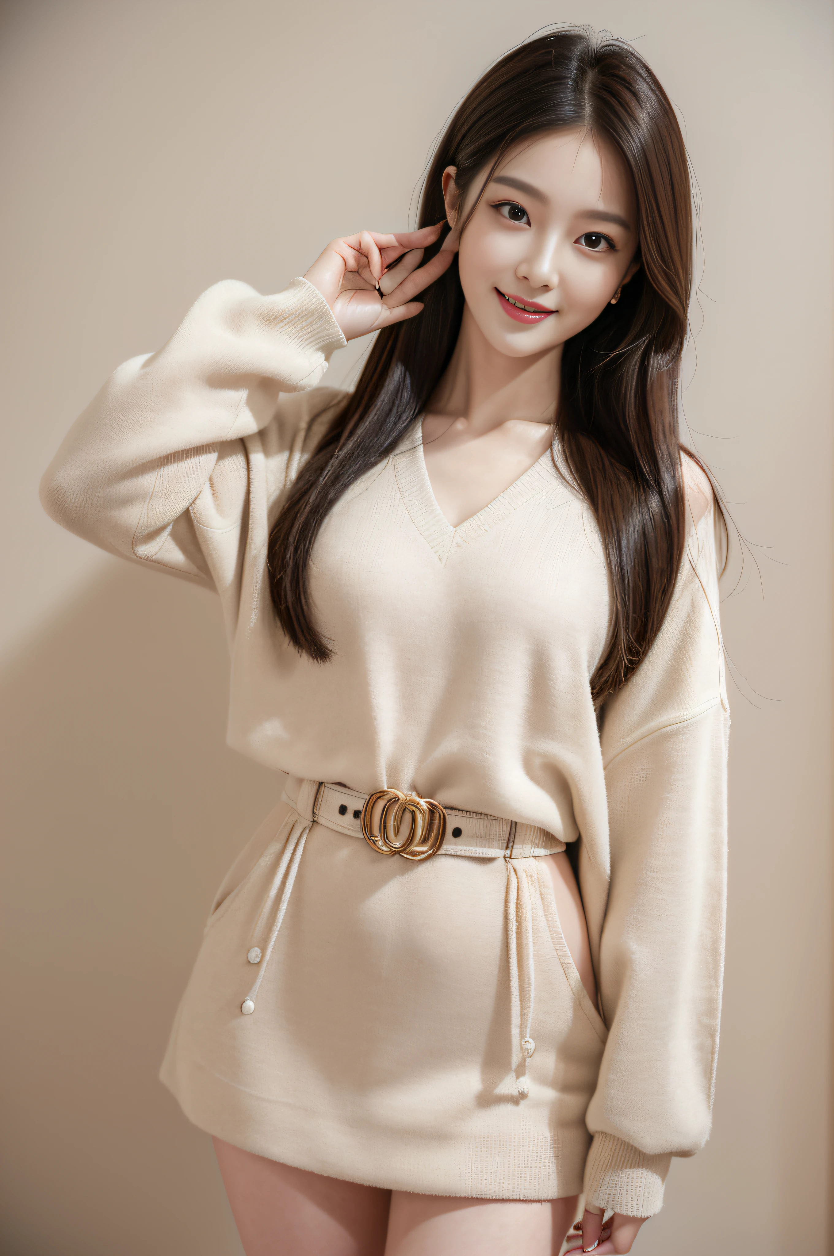 (Best quality,A high resolution),(actual),(sporty attire),(beautidful eyes,beautiful detailed lips,Extremely detailed face),(Korean idol face girl),(Stylish and fashionable clothes),(elongated),(stand posture),(fully body photo),(facing at the camera),(Smiling),(gentle expressions),(Perfect hair details),(Perfect lighting details)