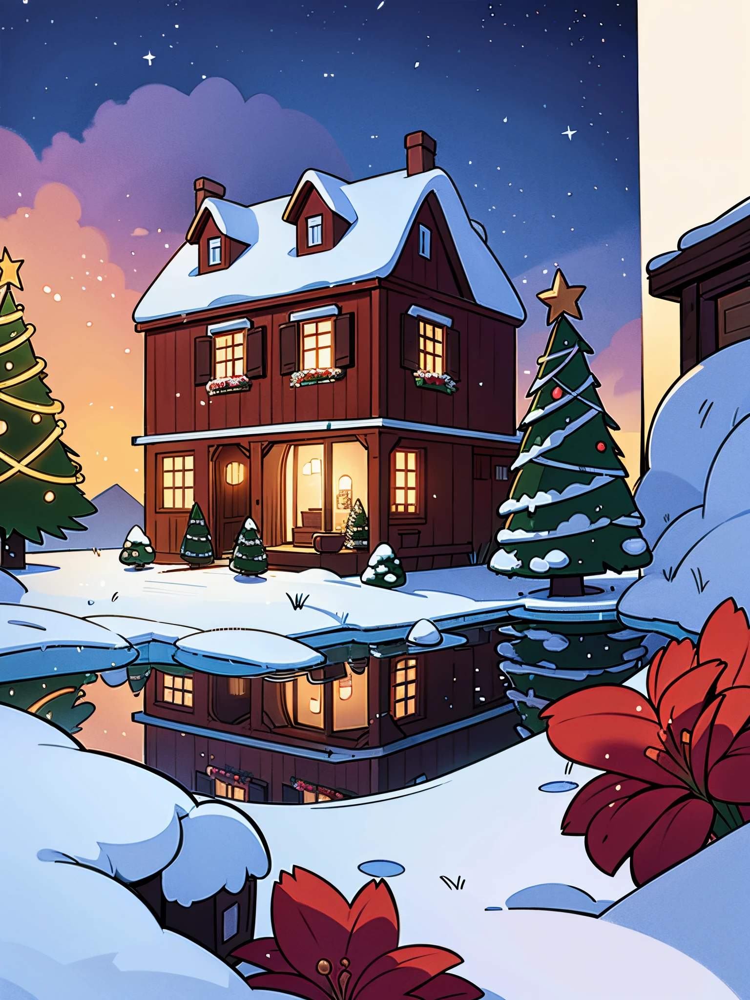 Une maison décorée noël