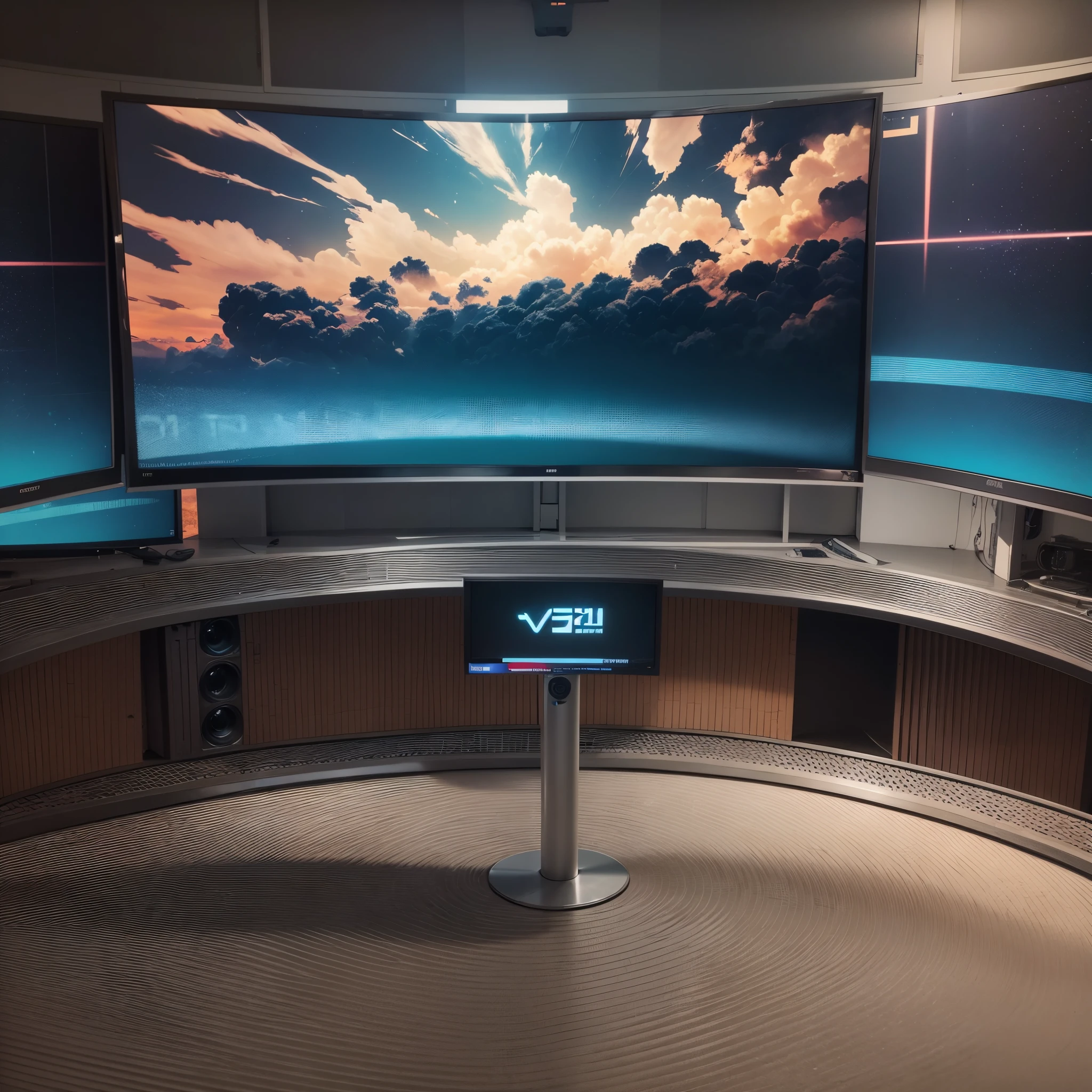 news studio background, with big tv --auto --s2