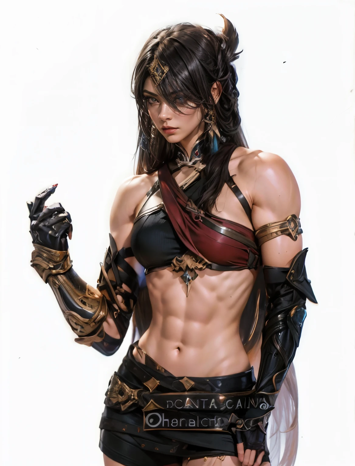 Muscle Girl, black hair, Asgard，valkyrie，Senhora Cavaleiro，anatomia correta，epic fantasy digital art，tmasterpiece，8k，high-definition resolution，Desenho detalhado，alta qulidade，, Epic composition,