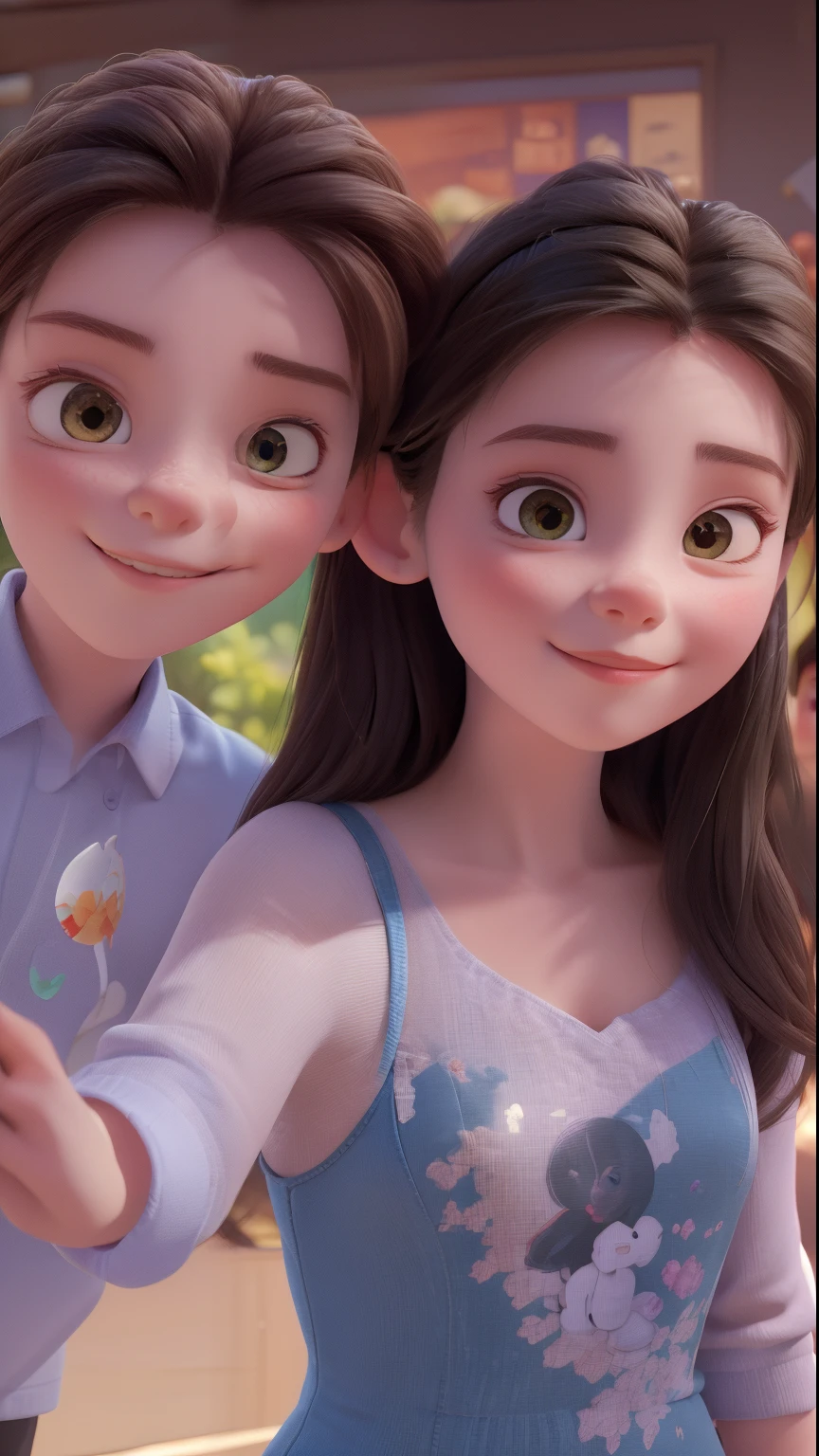 there are two people that are posing for a picture together, selfie shot straight on angle, student, with her long, selfie, yanjun chengt, in love selfie, selfie!!!!!, scandy and arender, 📷 mungojerrie and rumpleteazer, selfie photo, ruan jia and brom, in background