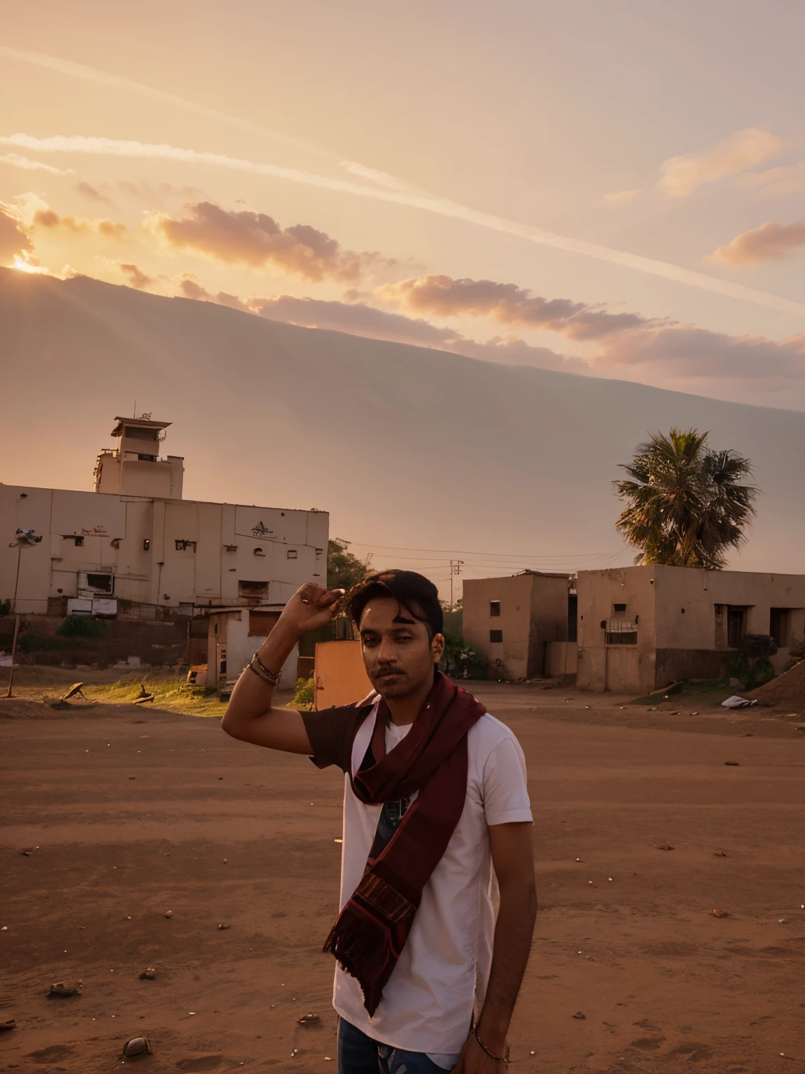 Background change smart city with sunrise early morning back of afial tawor