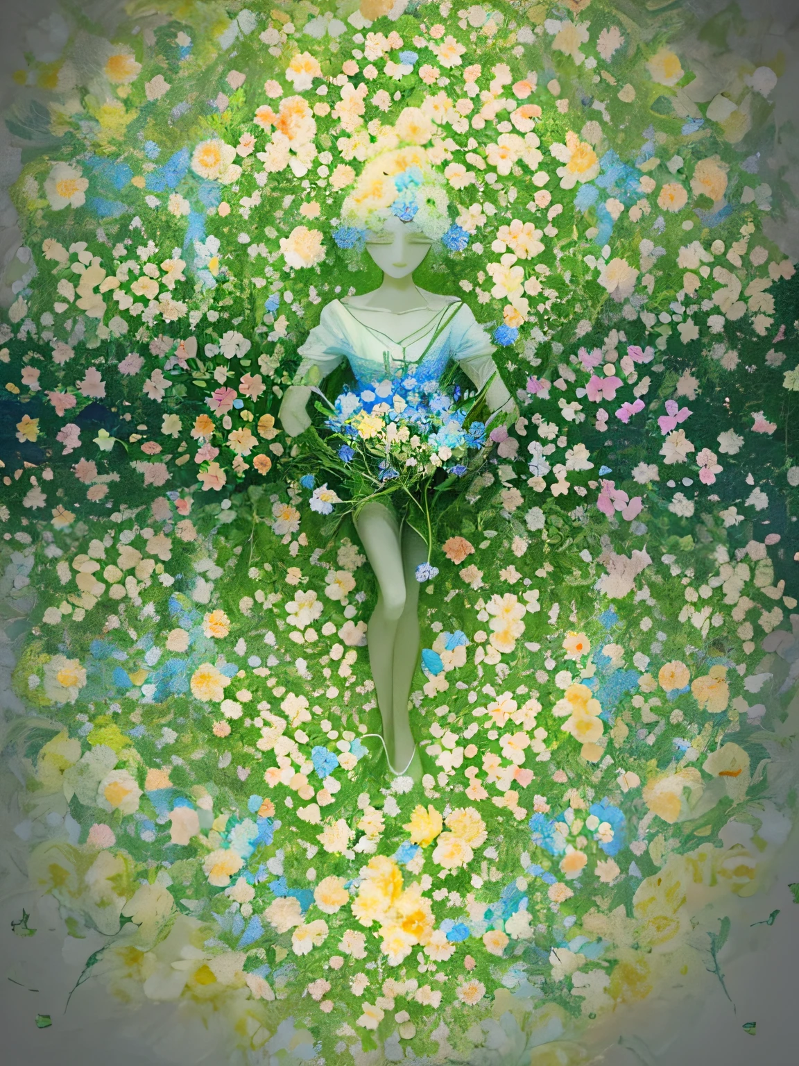 Flowers bloom in the brain in dreamy style