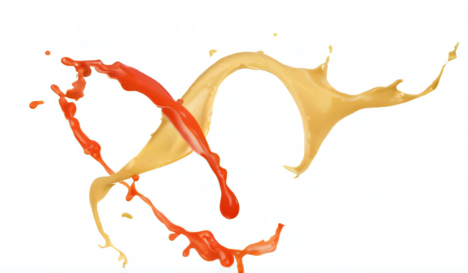 Close-up of banana and liquid splash on white background, Paint spill, The paint drips with liquid wax, spilled ketchup, Melting paint is dripping, paint splatter, the paint is falling off, melting paint, dripping paint, paint strokes, paint dripping, Paint drips, pour paint, Paint splatters down the center, Molten paint, liquid oil paint