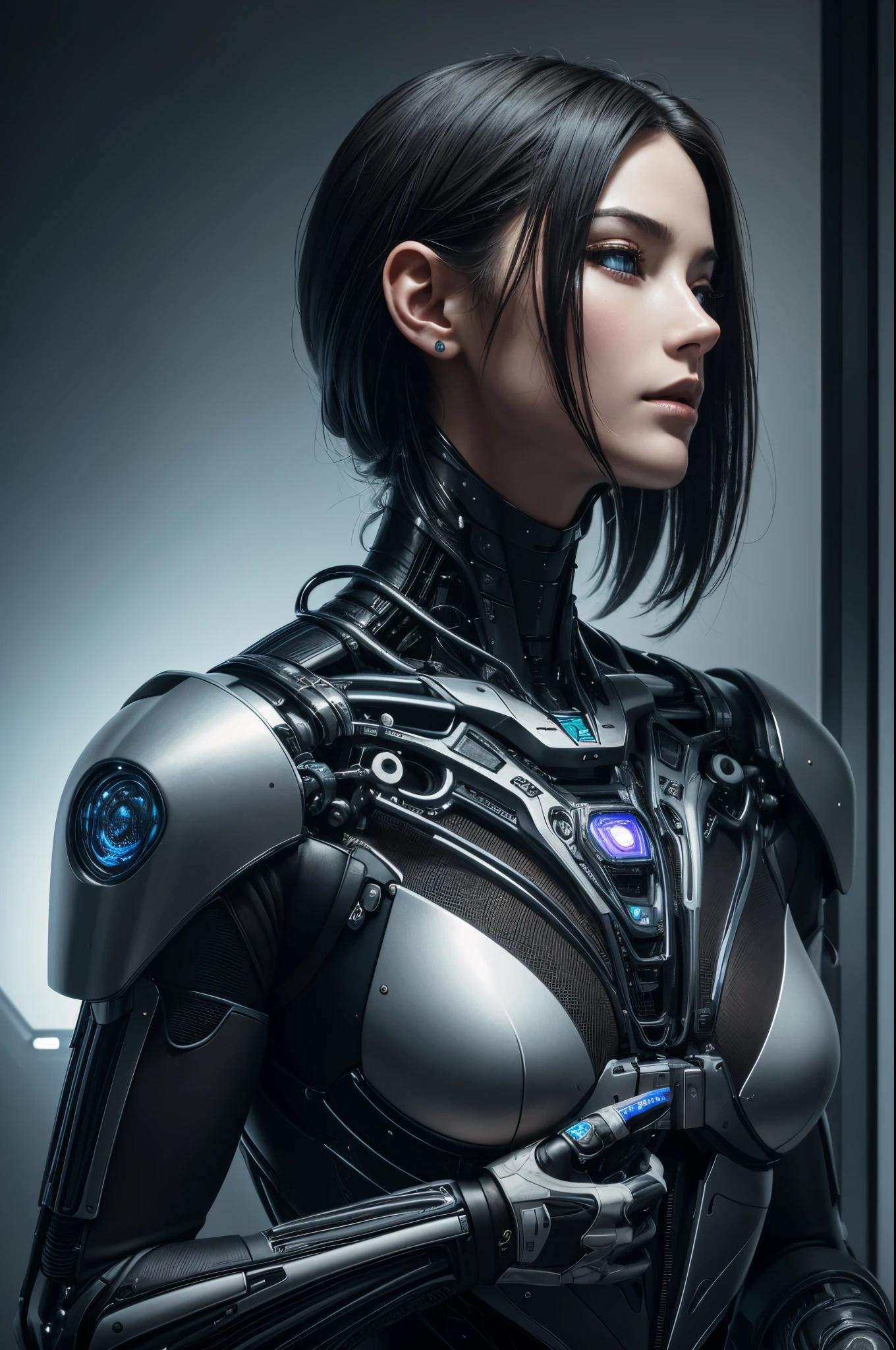8K,A sophisticated 3D rendering of a super detailed beautiful porcelain profile of a young male android#39;s face, cyborgs, Robot Details, 150mm, Beautiful studio soft lights, side lights, Vivid details, luxuriouscyberpunk, Lace, A hyper-realistic, Anatomical, face muscles, electric wires, microchips, Elegant, beatiful backgrounds, octane, Style H. r. giger, 8K, top-quality, tmasterpiece, illustartion, extremely delicate and beautiful, Extremely detailed, computer graphics, unit, wall-, unbelievable, Fine details, tmasterpiece, top-quality, official arts, Highly detailed 8K computer graphics wallpaper, 机器人, silver garme, ((full bodyesbian)), sitted,youth