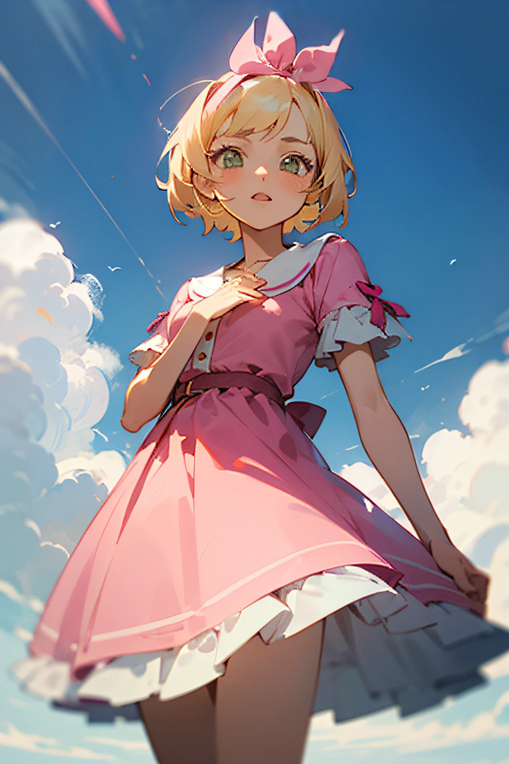 Add a very simple pink headband